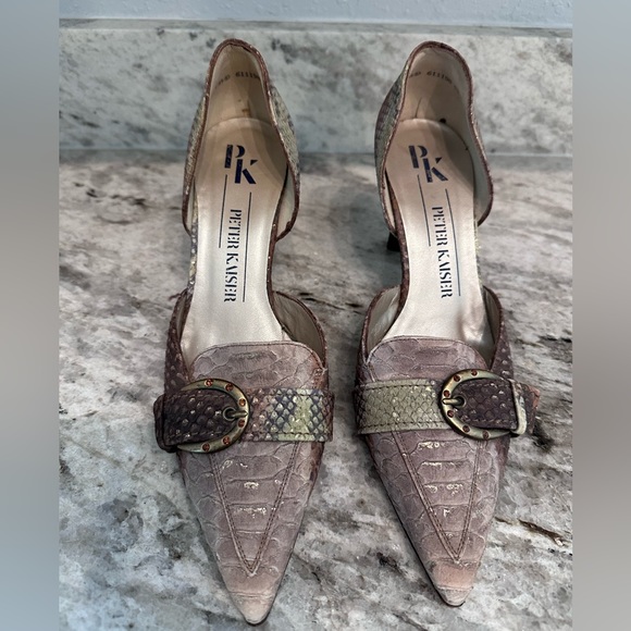 Peter Kaiser snake skin print women's heels Sz 4.5 - Picture 4 of 11